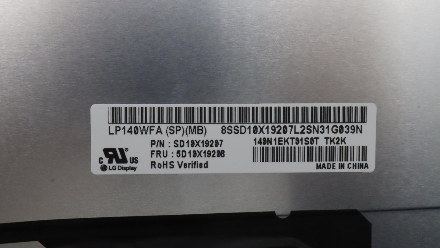 Lenovo 14" FHD Display, Non-Touch, Anti-Glare, IPS, 250 nits, 45% NTSC - 5D10X19208