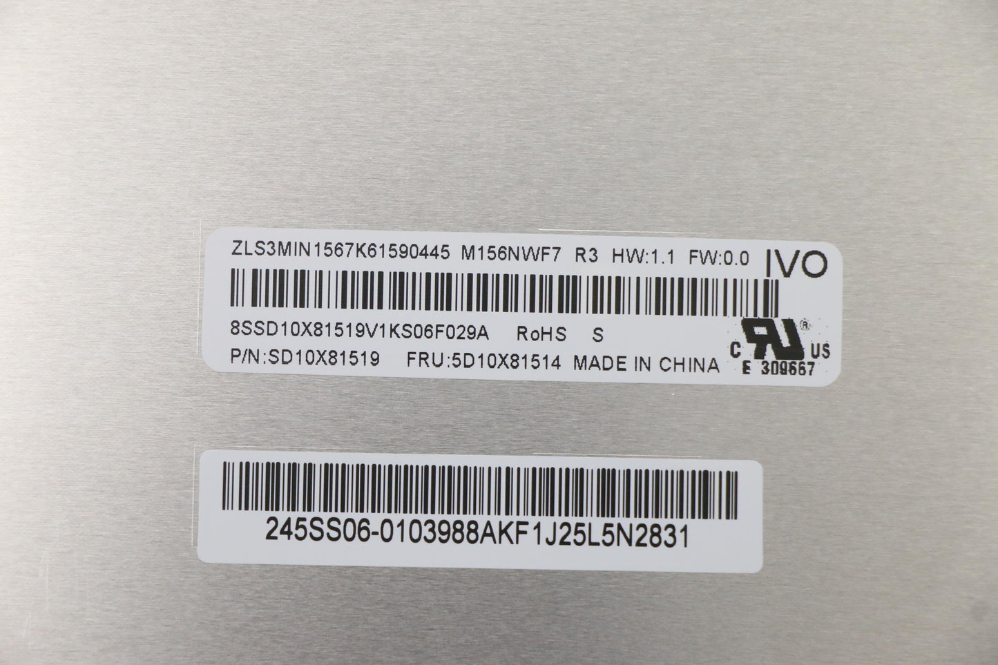 Lenovo Display Fru Ivo M156Nwf7 R3 - 5D10X81514