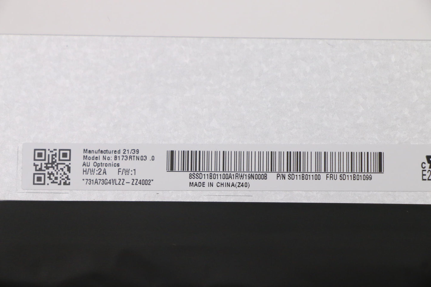 Lenovo Display Fru Au B173Rtn03.0 2A - 5D11B01099