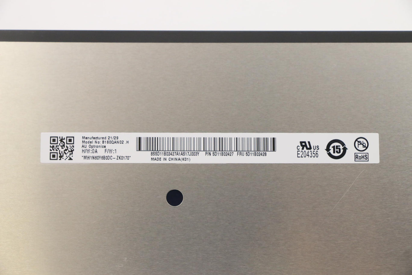 Lenovo Display Fru Au B160Qan02.H 0A - 5D11B02428