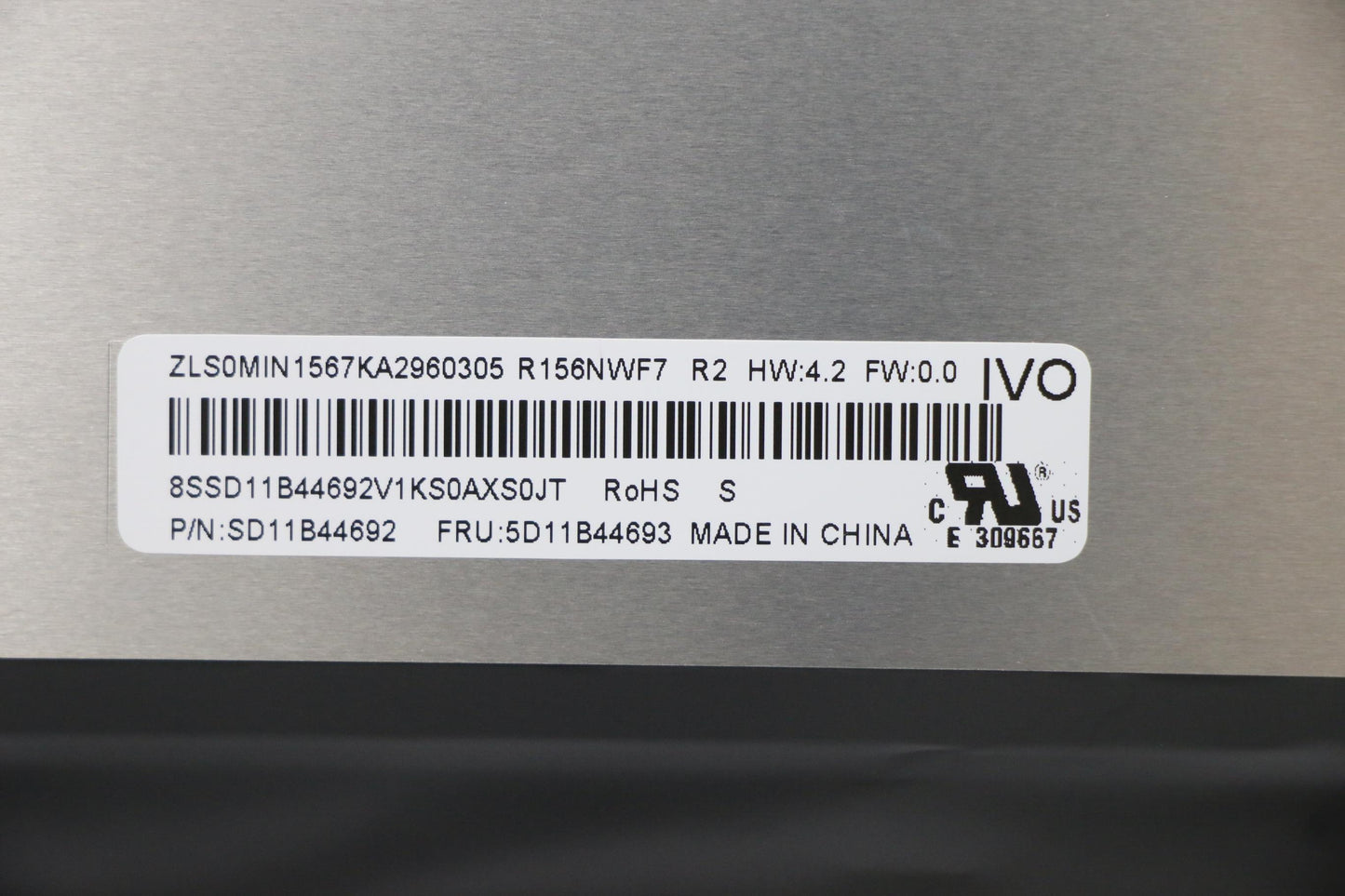 Lenovo 15.6" FHD Touch Display, Anti-Glare, IPS, 300 Nits, 45% NTSC - 5D11B44693