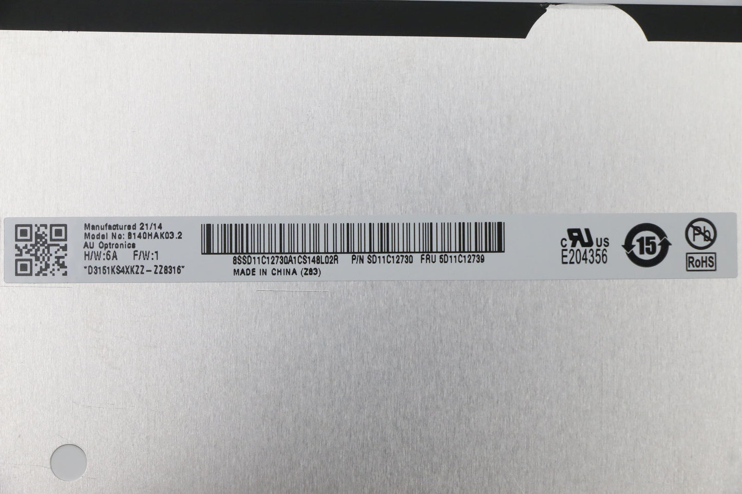 Lenovo Display, 14", FHD, Touch, IPS, Anti-Glare, 300nit, 45% NTSC - 5D11C12739