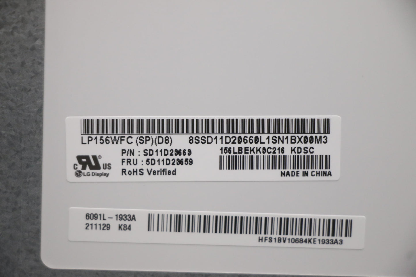 Lenovo 15.6" FHD Display, IPS, Anti-Glare, LGD, 3.2mm Thickness - 5D11D20659