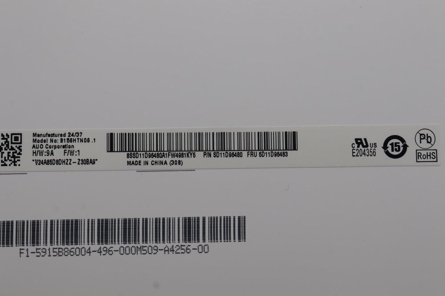 Lenovo Display Fru Au B156Htn06.1 9A - 5D11D96483