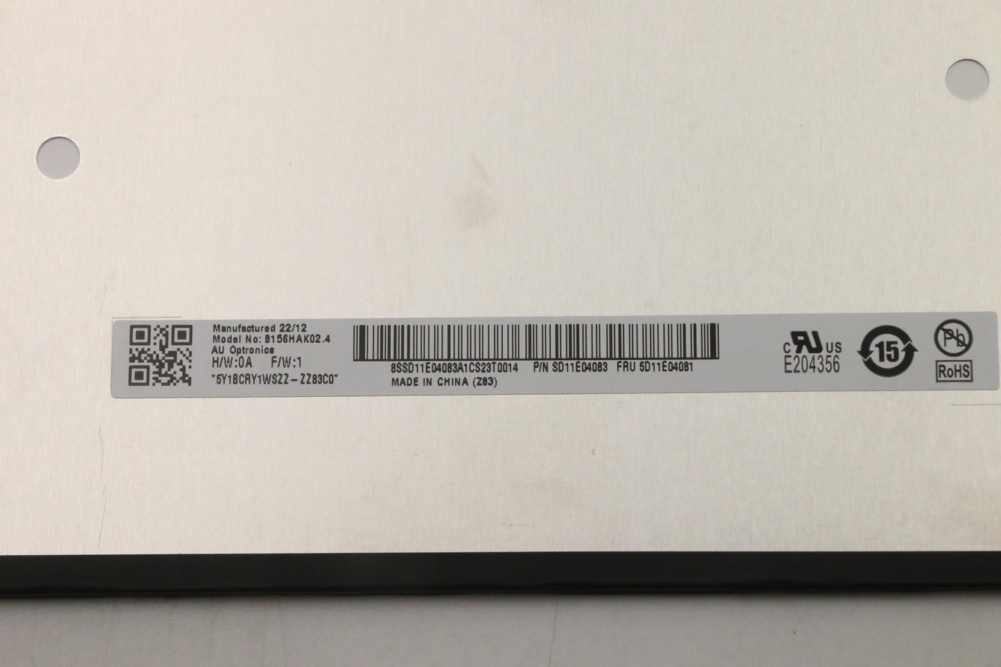 Lenovo 15.6" FHD Display, Touch, Anti-Glare, IPS, 300 nits, 45% NTSC - 5D11E04081