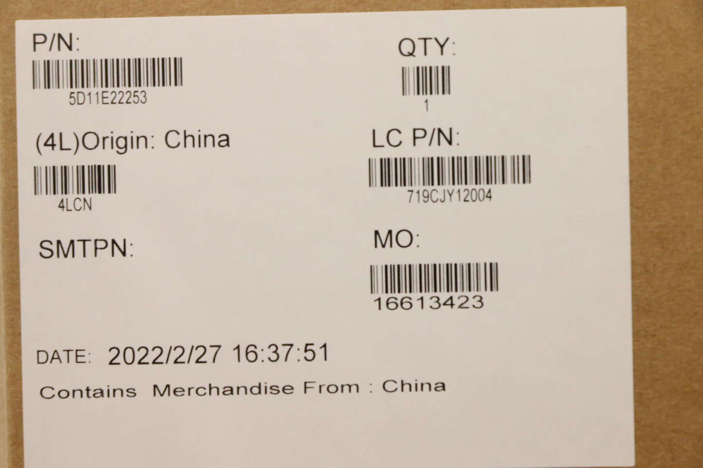 Lenovo Display Fru Ne160Qdm-N63 V8.0 - 5D11E22253