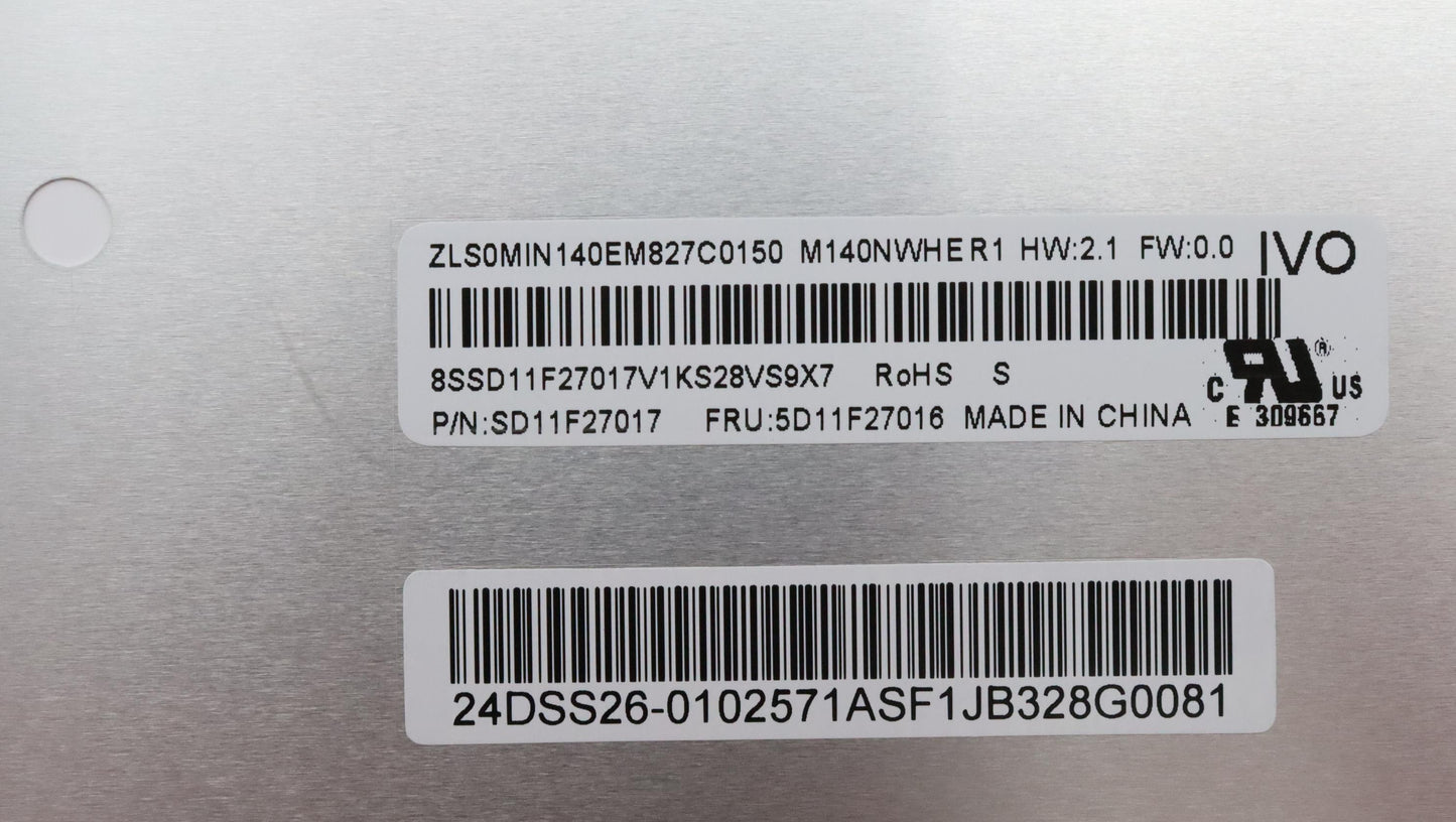 Lenovo Display Fru Ivo M140Nwhe R1 21 - 5D11F27016