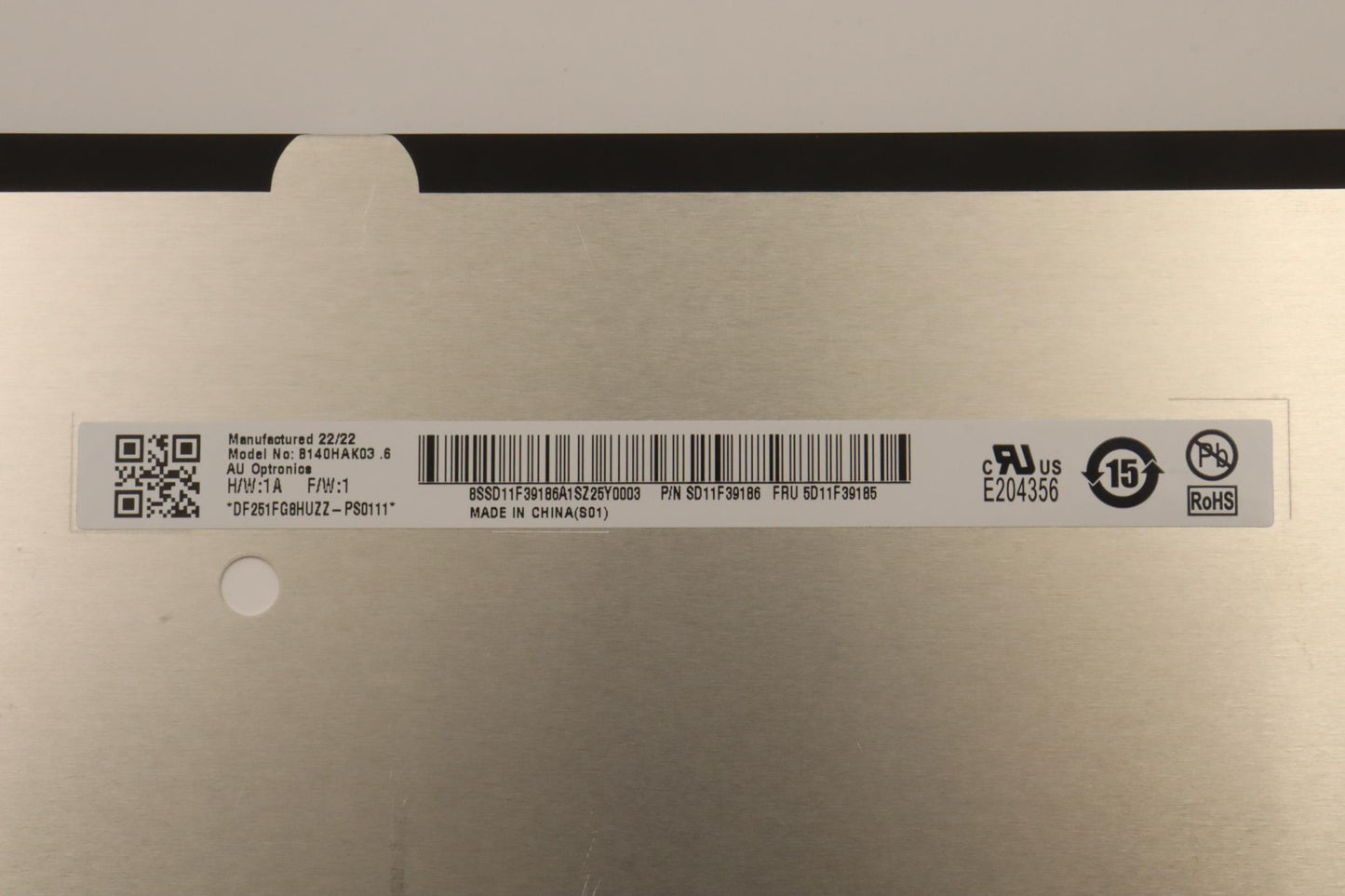 Lenovo Display Fru Auo B140Hak036 1A - 5D11F39185
