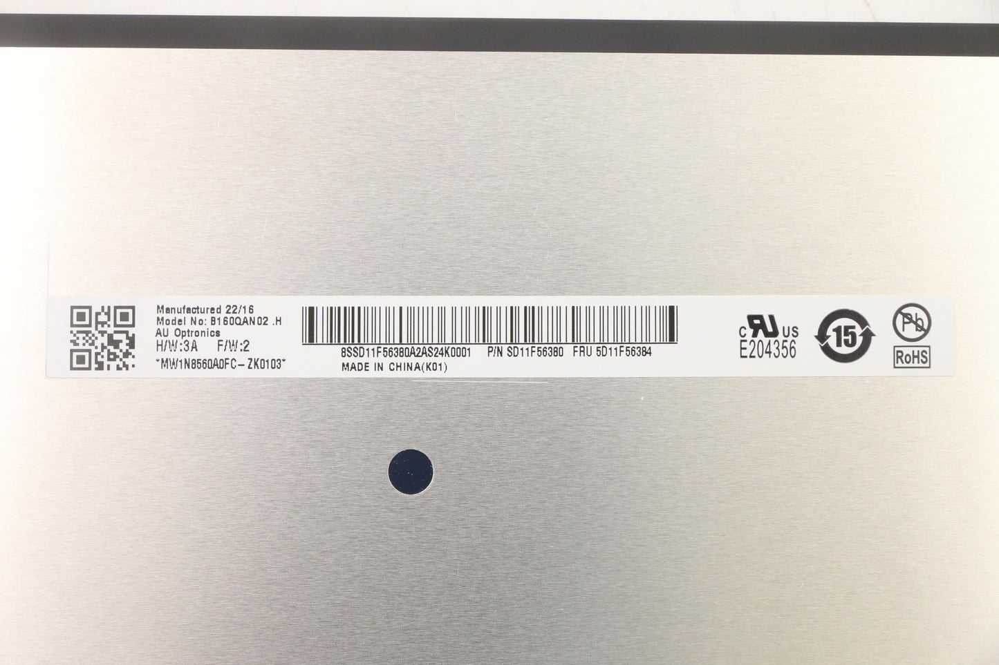 Lenovo Display Fru Auo B160Qan02.H 3A - 5D11F56384