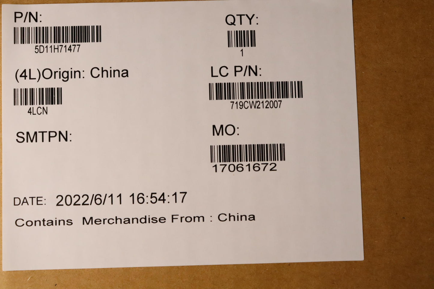 Lenovo LCD Module, MNG007DA1-G 16WQX Color CS - 5D11H71477