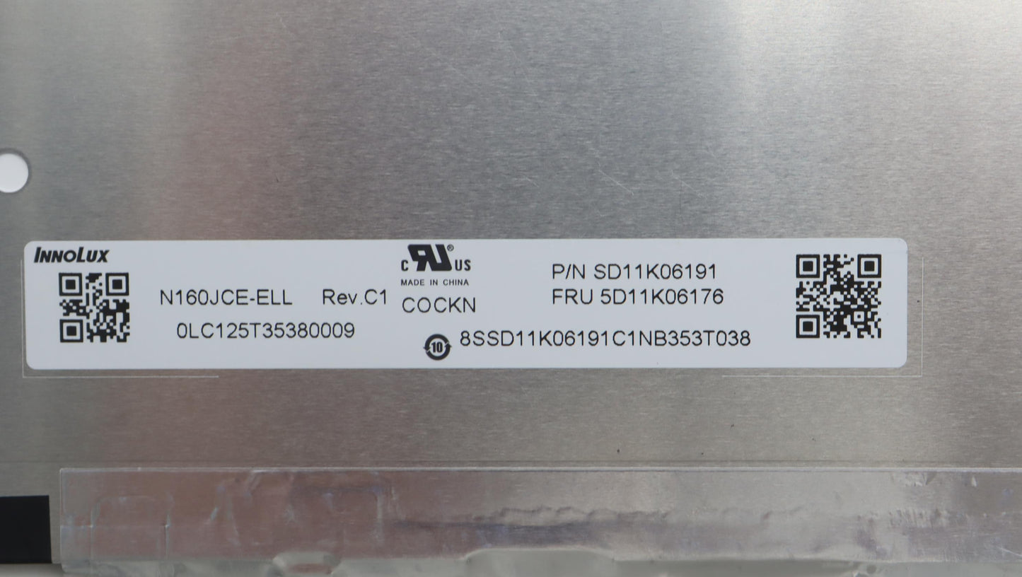 Lenovo 16" WUXGA Display Panel, Non-Touch, Anti-Glare, IPS, 300nit, 45% NTSC - 5D11K06176