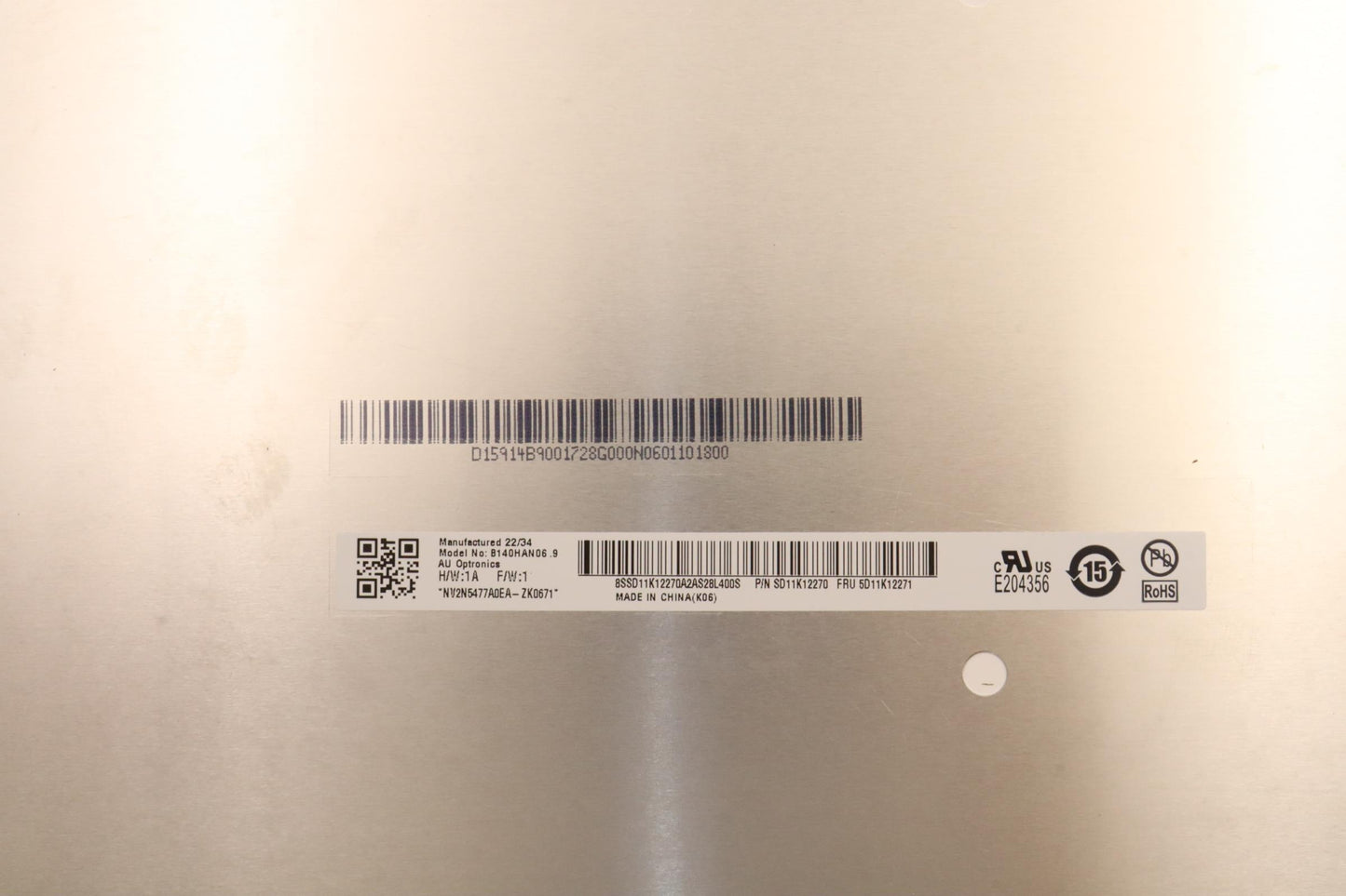 Lenovo Display Fru Auo B140Han069 1A - 5D11K12271