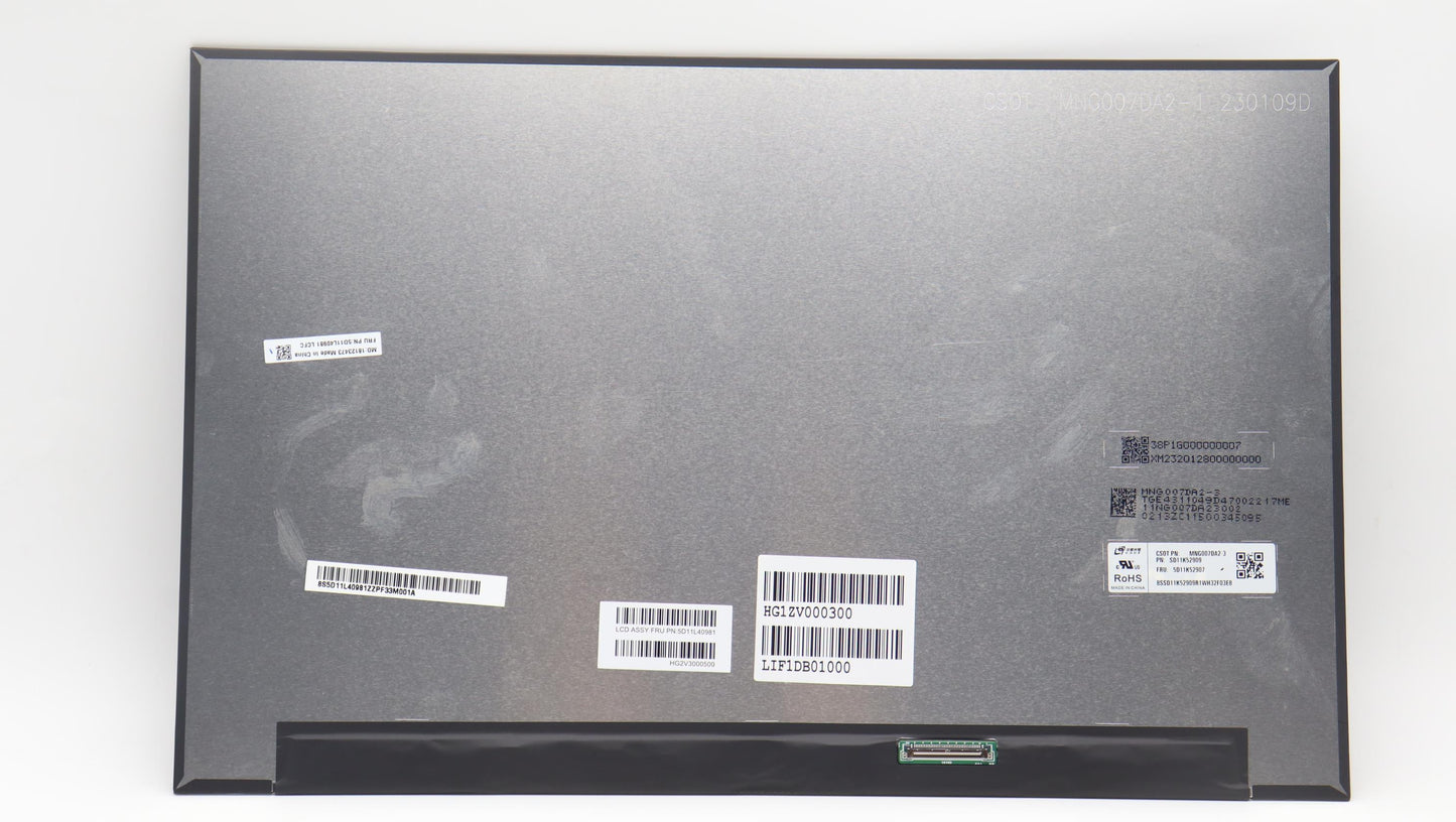 Lenovo 16" WQXGA LCD Module, Anti-Glare, IPS, 500 nits, 100% sRGB, Color Calibrated - 5D11L40981