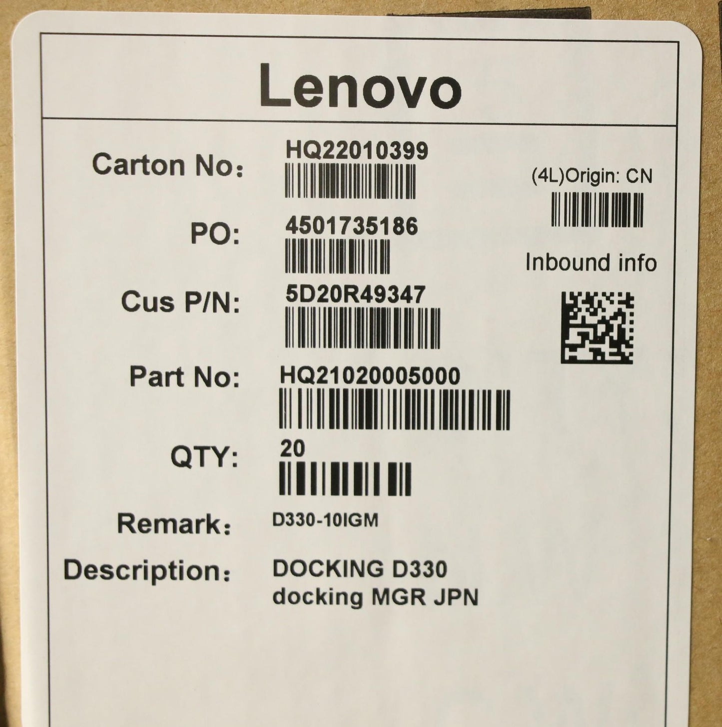 Lenovo 5D20R49347 Docking Stations