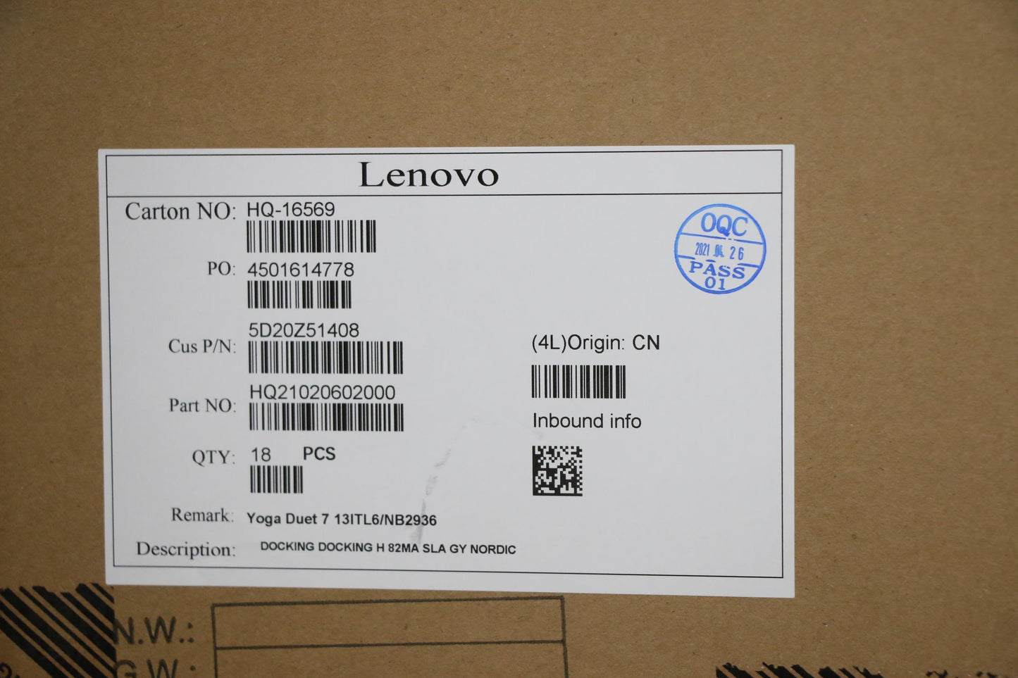 Lenovo 5D20Z51408 Docking Docking H 82Ma Sla Gy