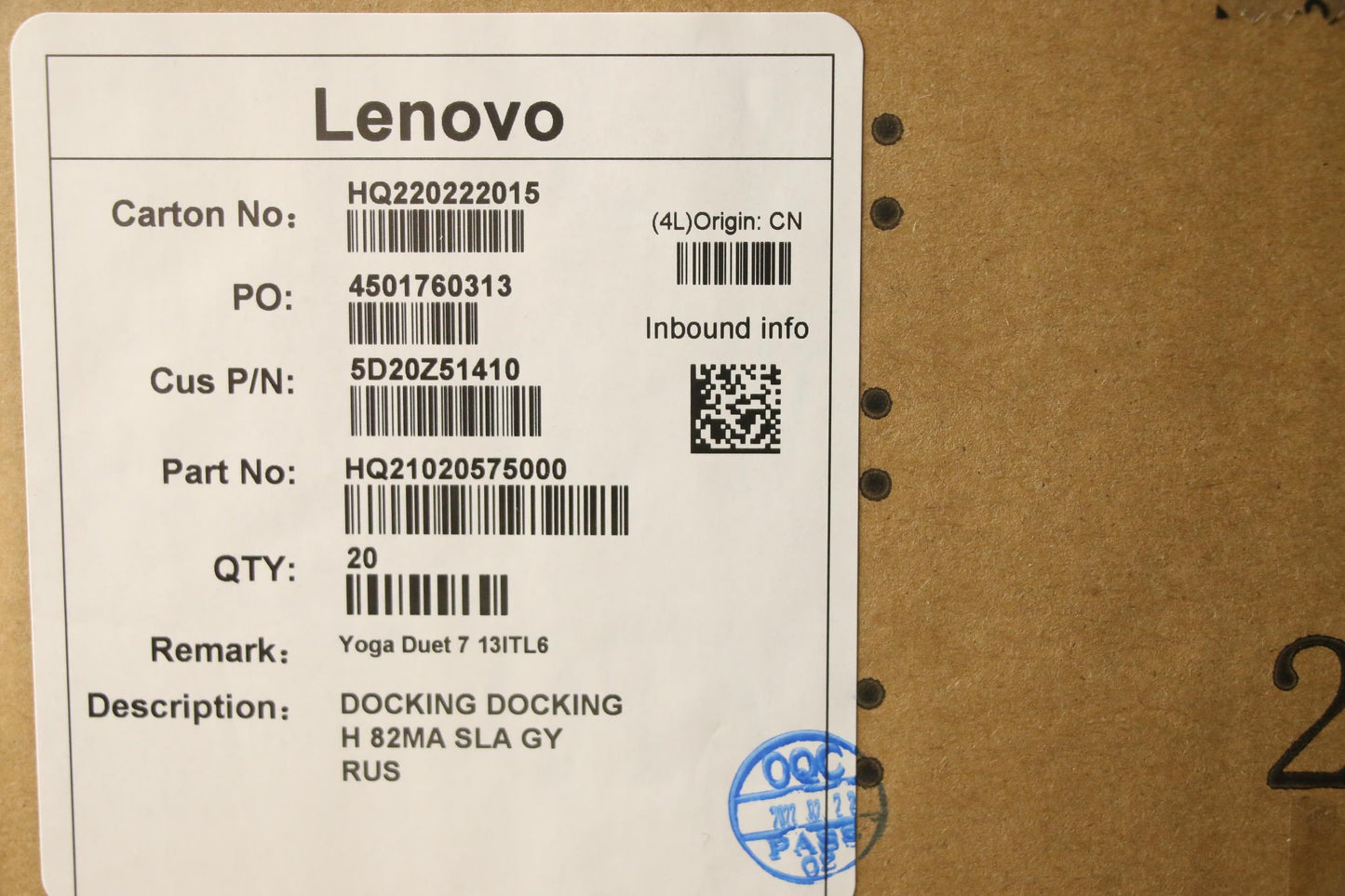 Lenovo 5D20Z51410 Docking Docking H 82Ma Sla Gy