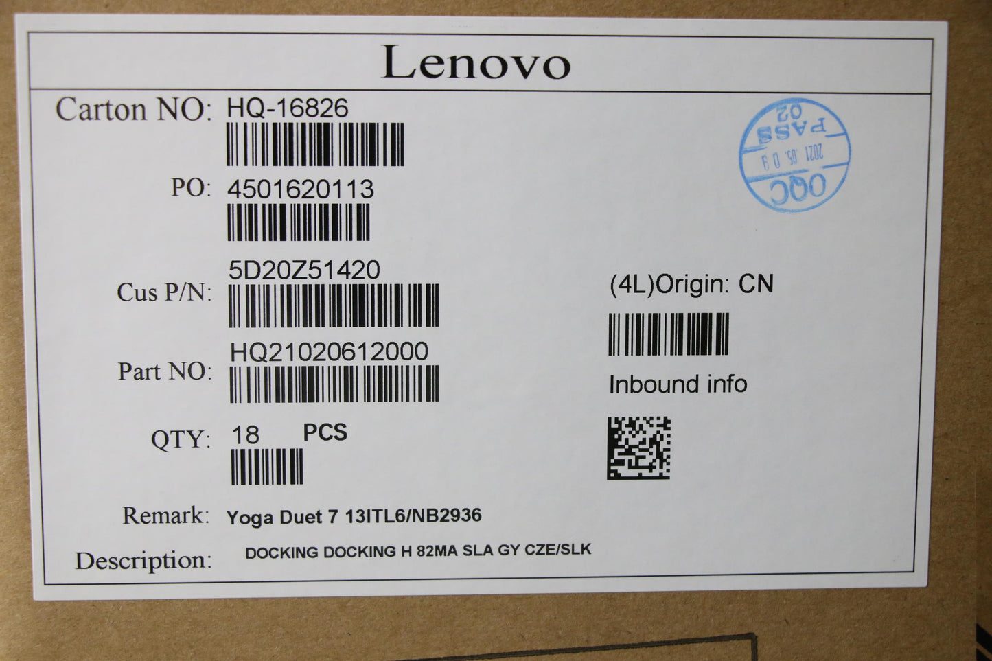 Lenovo 5D20Z51420 Docking Docking H 82Ma Sla Gy