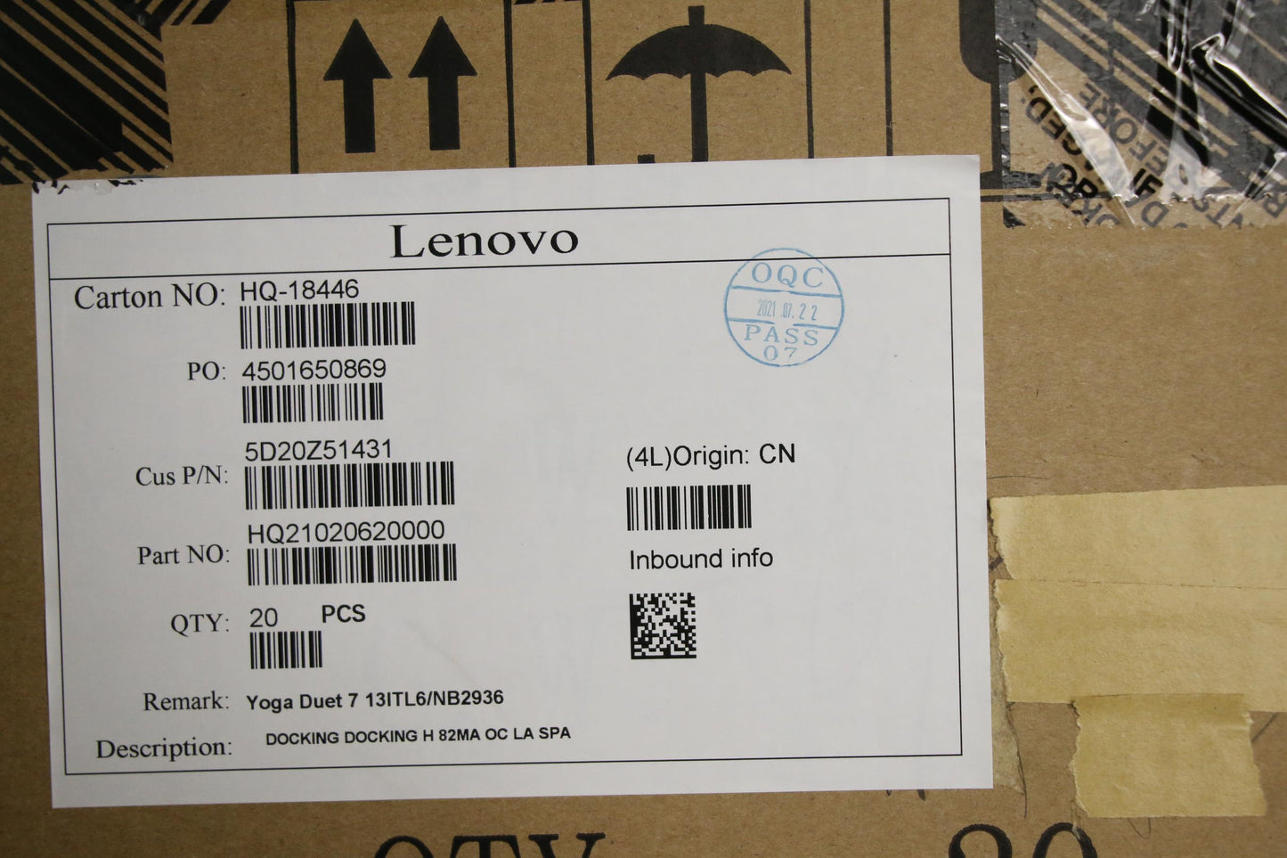 Lenovo 5D20Z51431 Docking Docking H 82Ma Oc La S