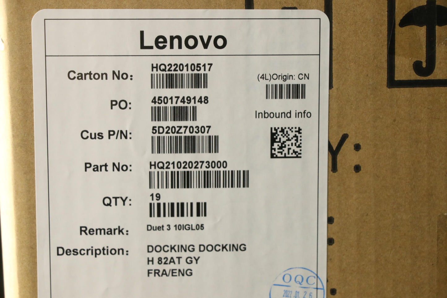 Lenovo 5D20Z70307 Docking Docking H 82At Gy Fra/