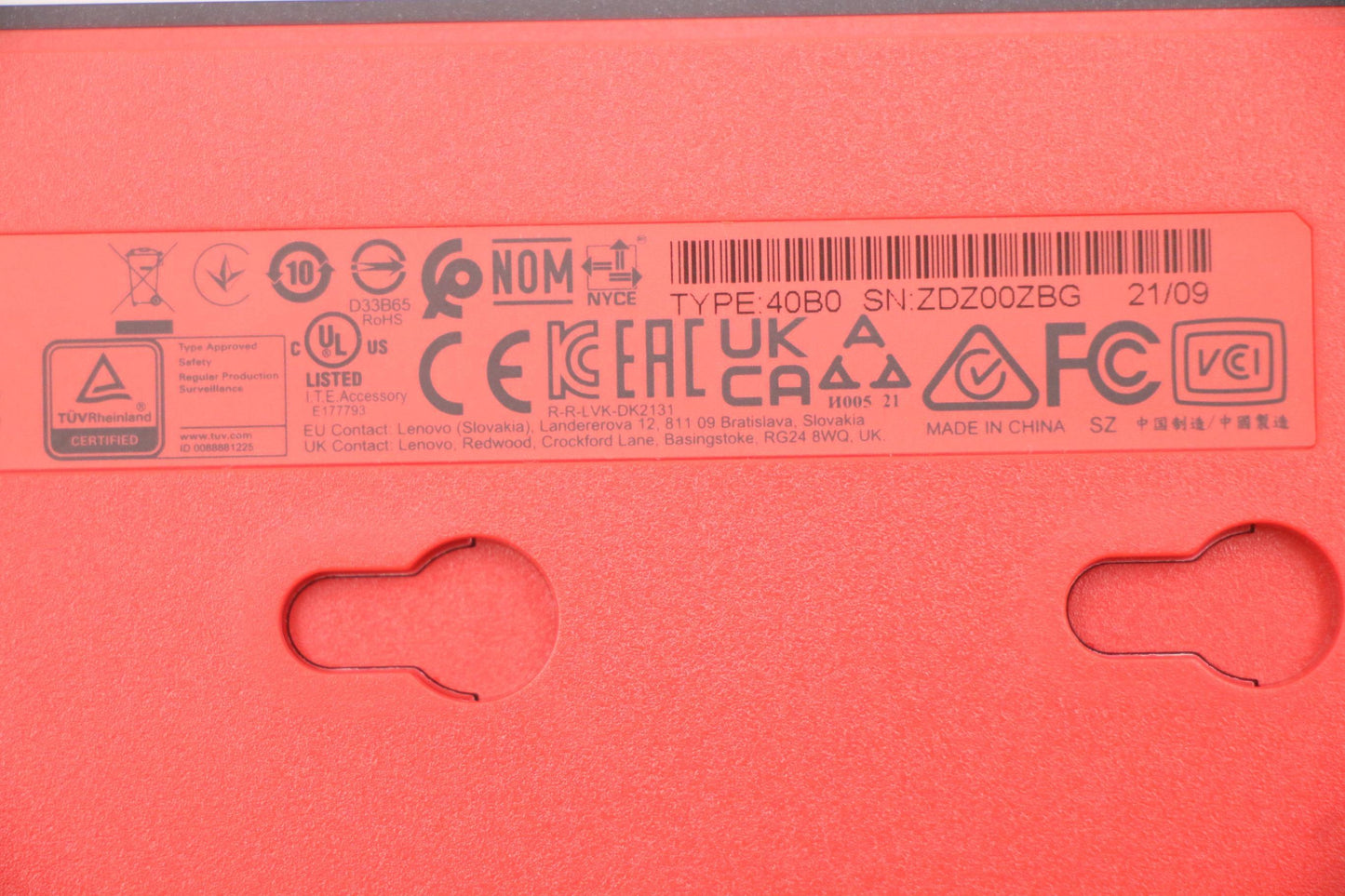 Lenovo Docking Fru For Tp Tbt 4 Dock - 5D21C04010