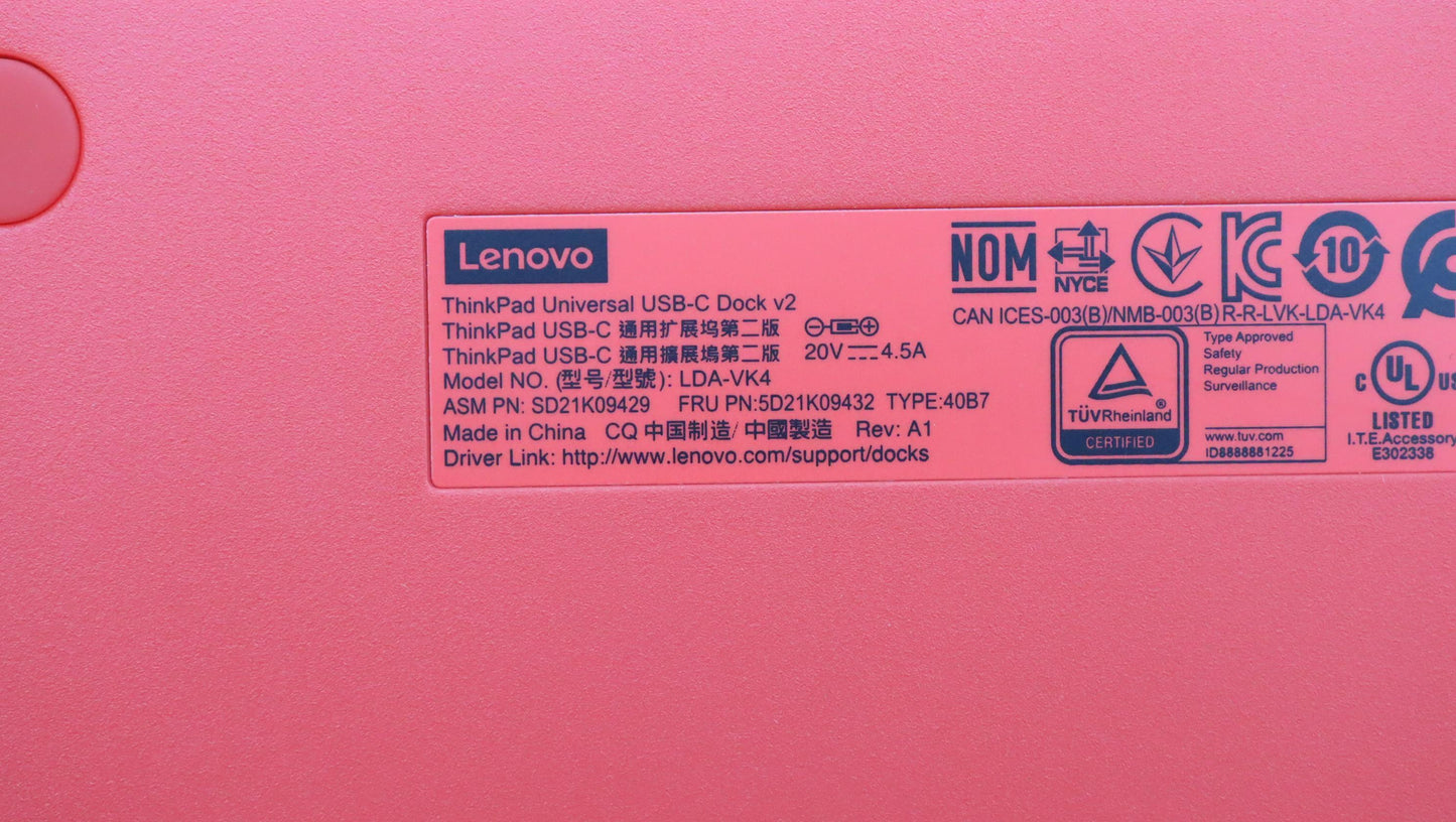 Lenovo Docking Fru For Usb-C Dock V2 - 5D21K09432