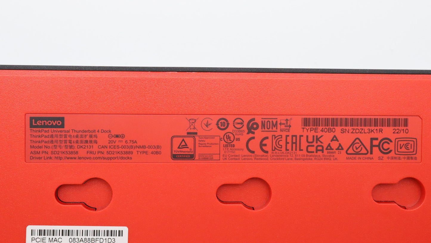 Lenovo Docking Tp Tbt4 Dock 2Nd Sourc - 5D21K53889