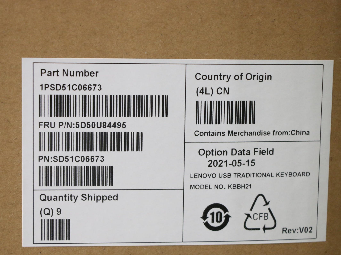 Lenovo Dt_Kyb Usb Keyboard Black With - 5D50U84495