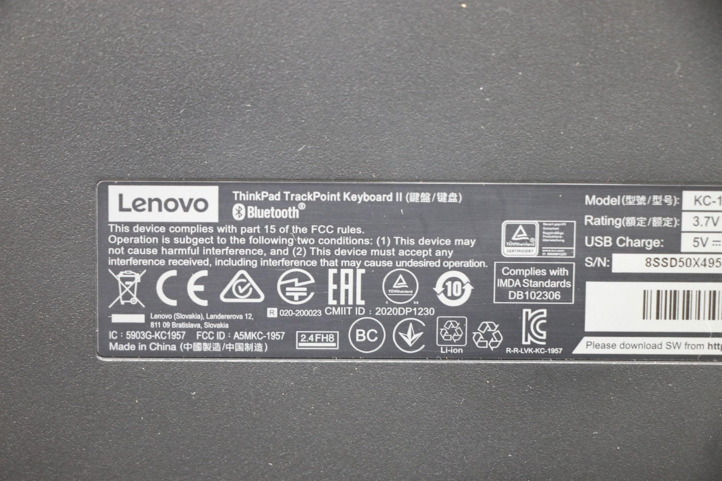 Lenovo Dt_Kyb Trackpoint Keyboard Ii - 5D50X49587