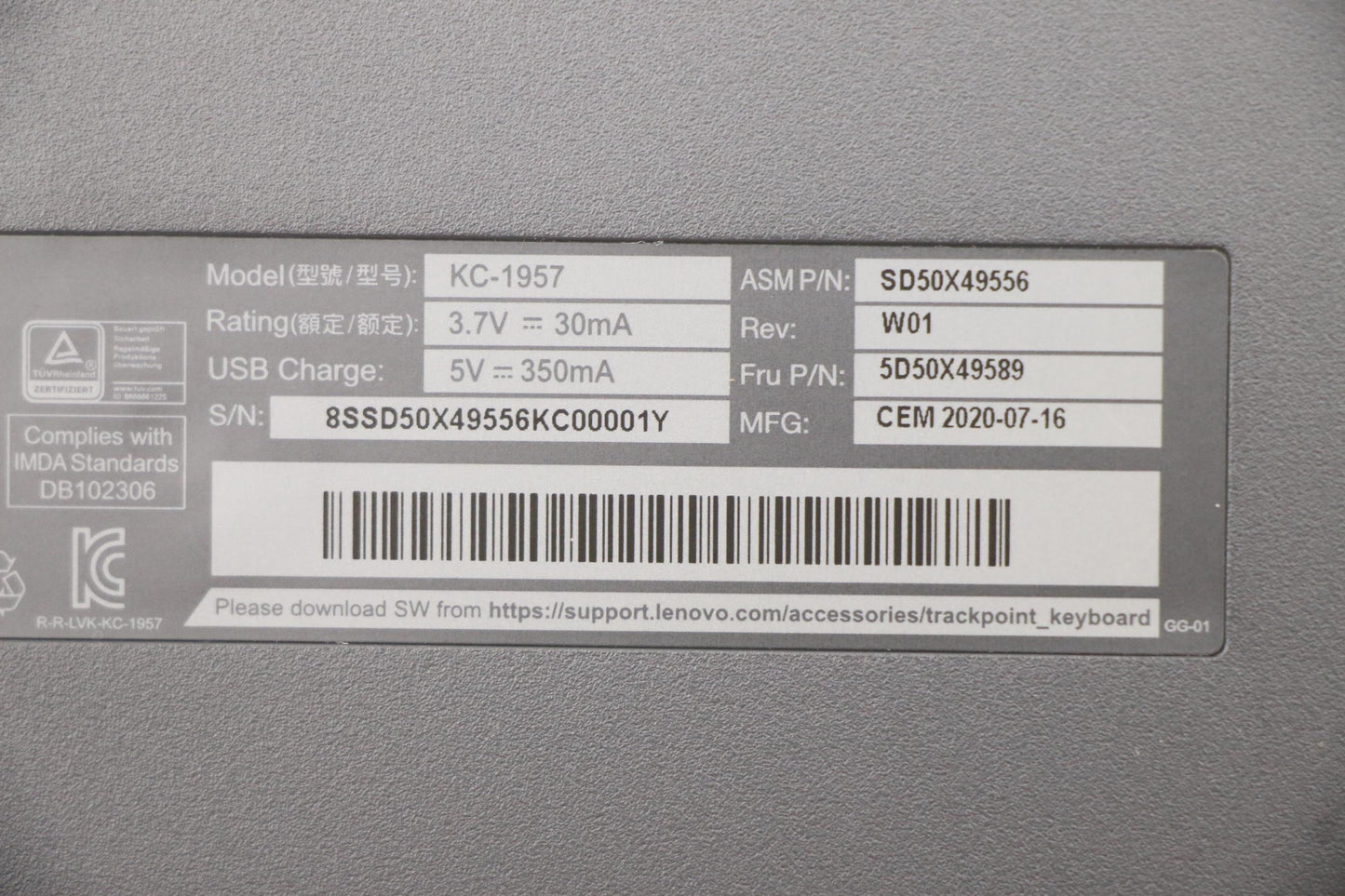 Lenovo Dt_Kyb Trackpoint Keyboard Ii - 5D50X49589
