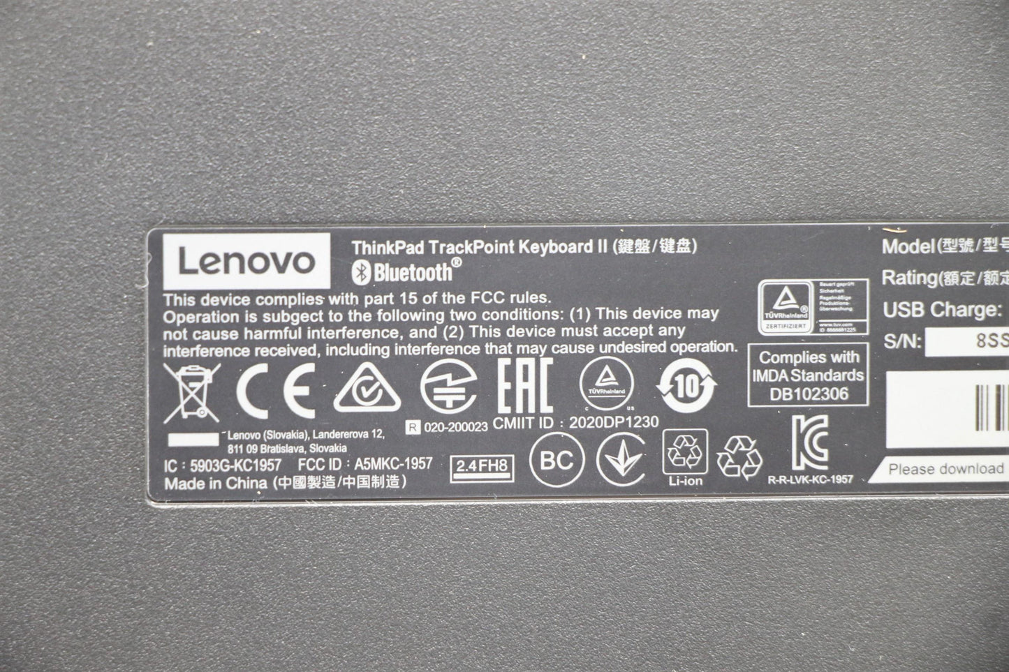 Lenovo Dt_Kyb Trackpoint Keyboard Ii - 5D50X49594