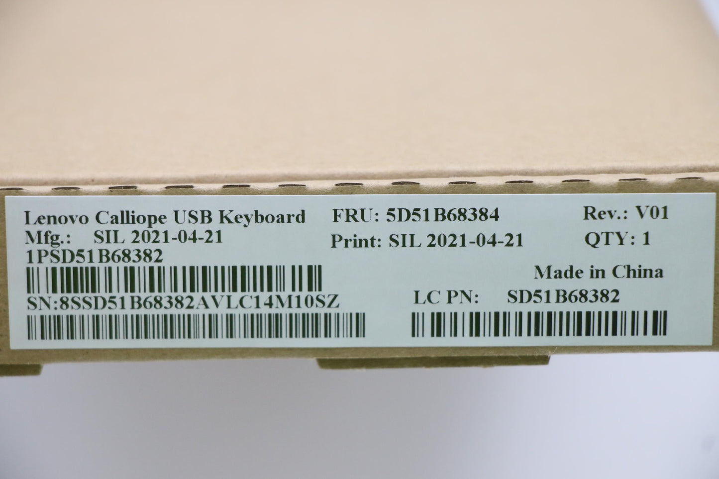 Lenovo Dt_Kyb Fru Essential Wired Key - 5D51B68384