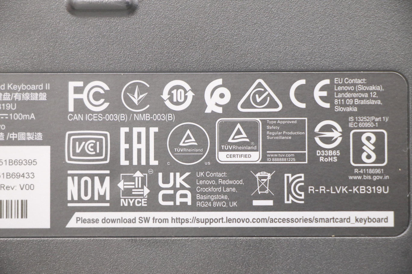 Lenovo Dt_Kyb Smc Kbd-Us Eng With Eur - 5D51B69433