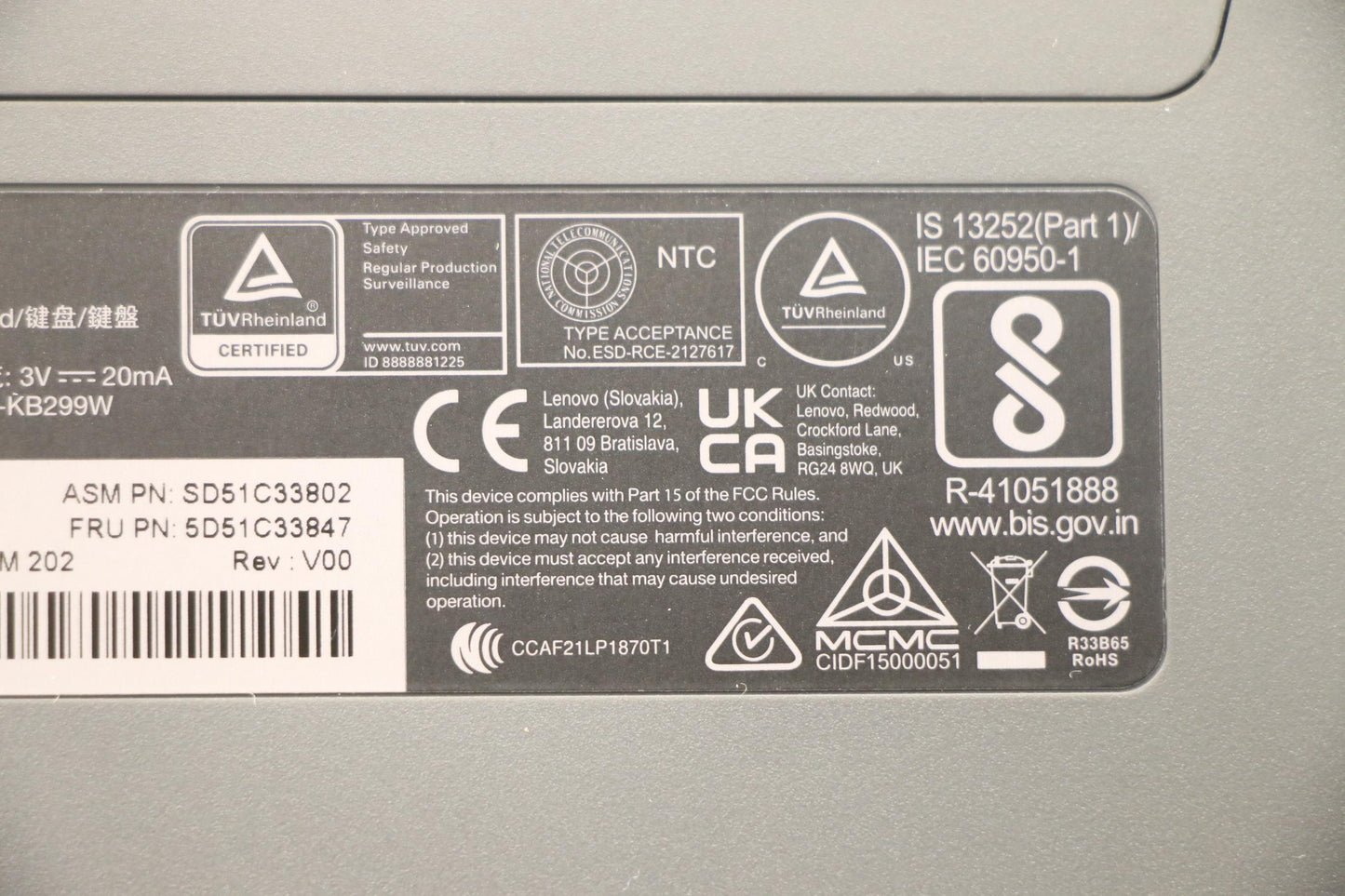 Lenovo Kyb_Mouse Split Kbd-Dutch - 5D51C33847