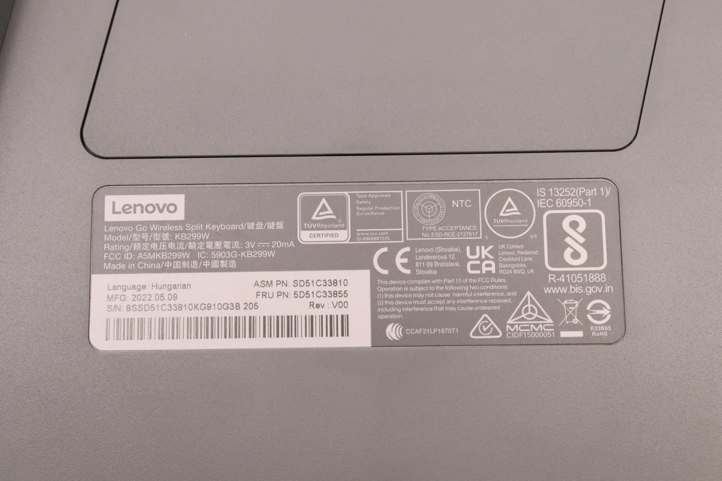 Lenovo Kyb_Mouse Split Kbd-Hungarian - 5D51C33855