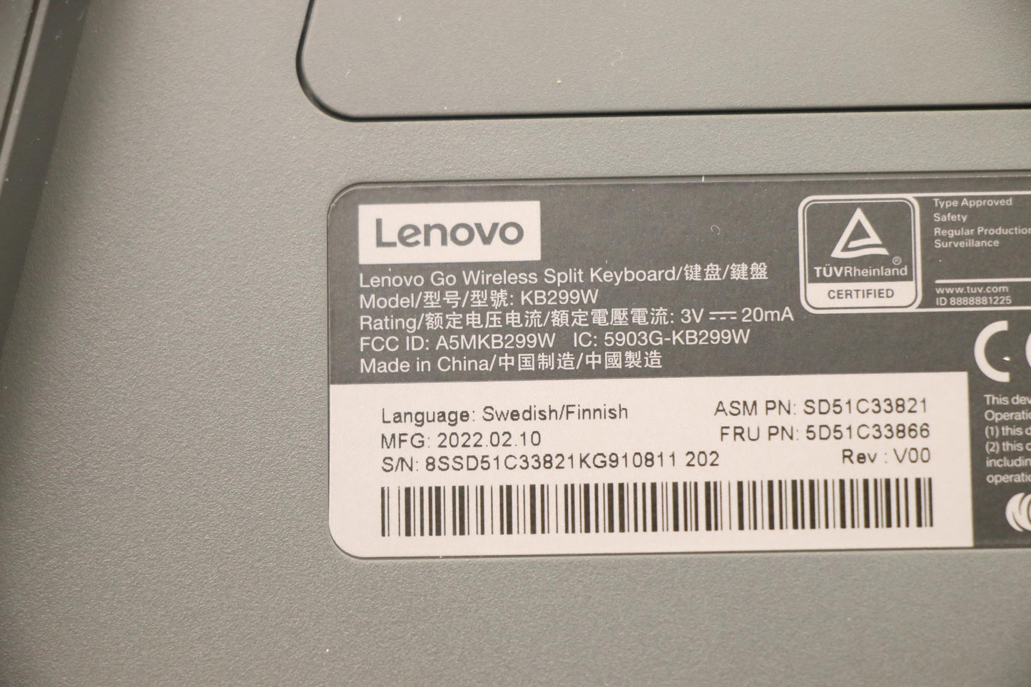 Lenovo Kyb_Mouse Split Kbd-Swed/Finn - 5D51C33866