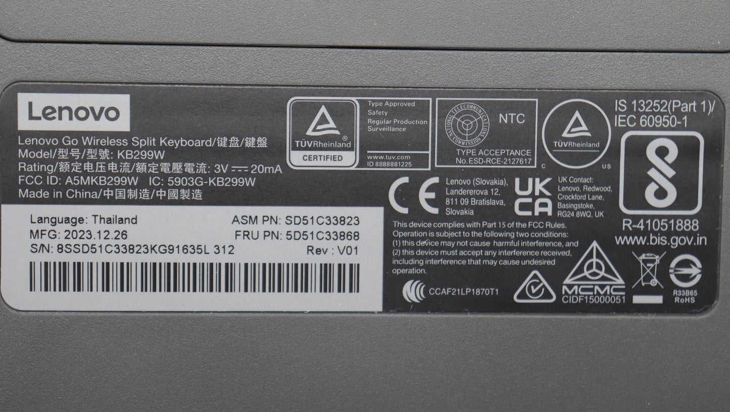 Lenovo Kyb_Mouse Split Kbd-Thailand - 5D51C33868