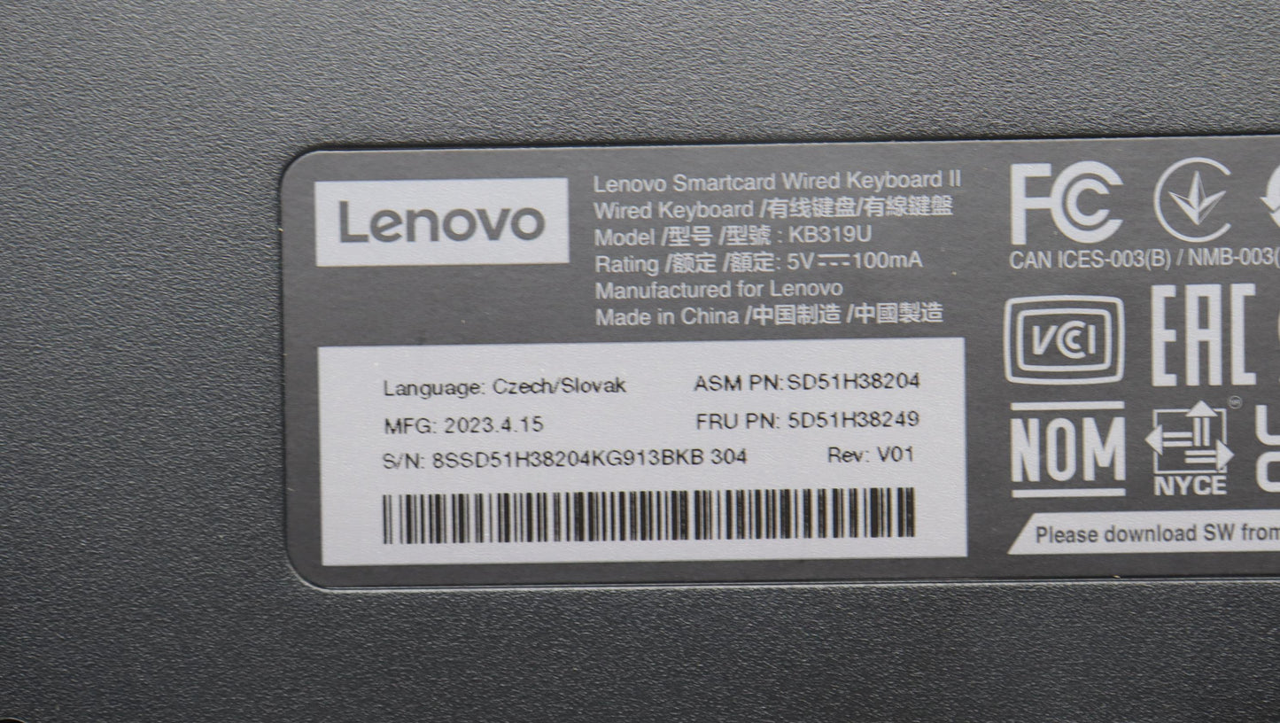 Lenovo Dt_Kyb Smc Kbd-Cze/Slov - 5D51H38249