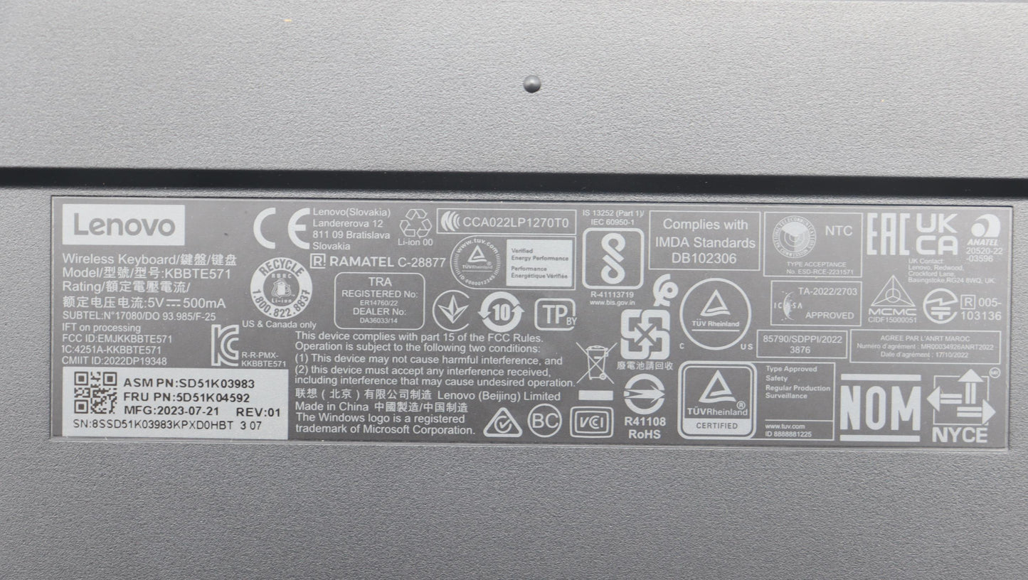 Lenovo Dt_Kyb Slim Kb Ii-Belgium Engl - 5D51K04592
