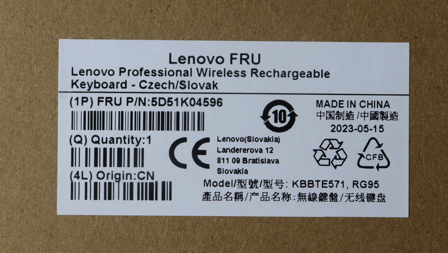Lenovo Dt_Kyb Slim Kb Ii-Czech/Slovak - 5D51K04596