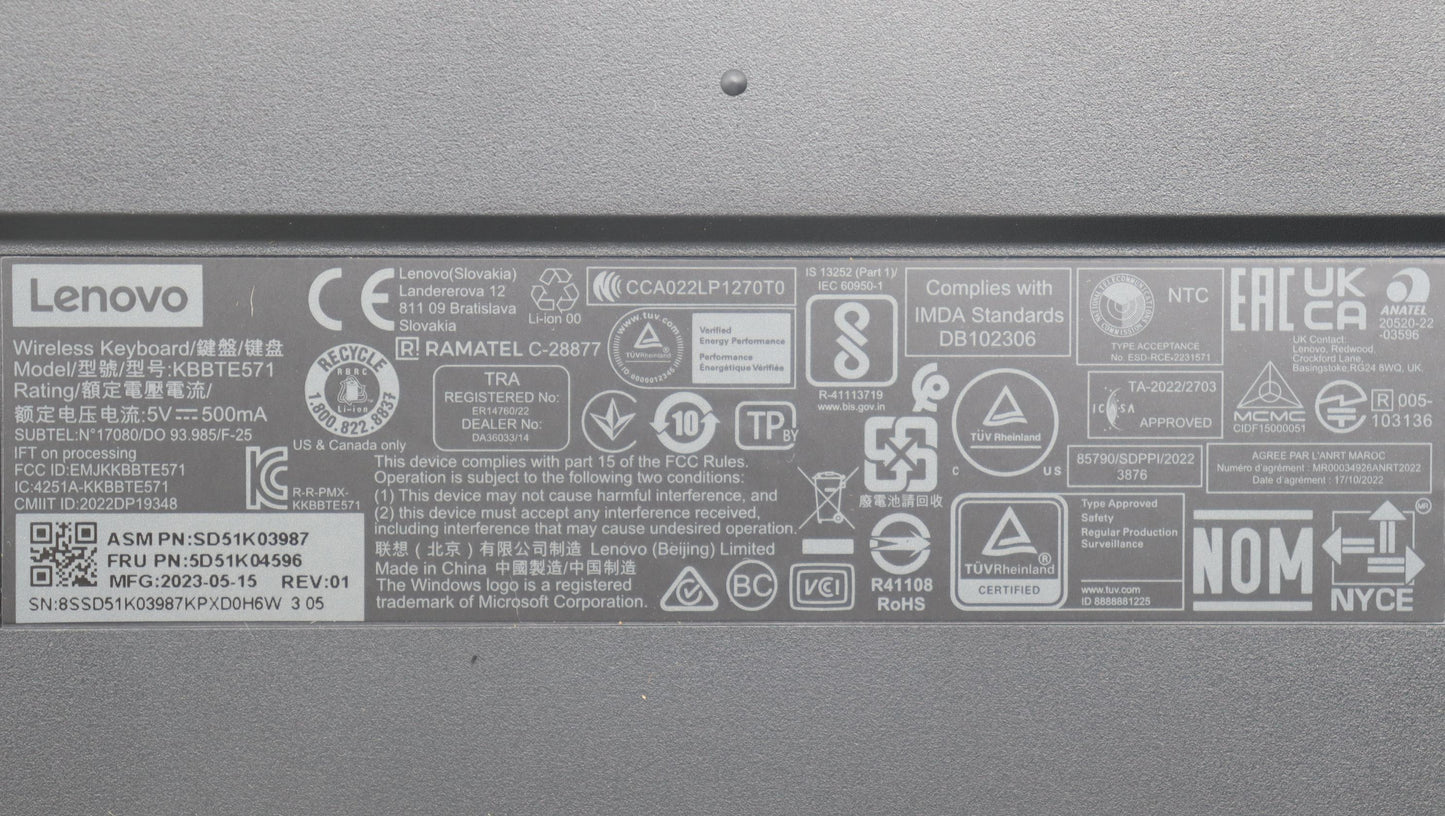 Lenovo Dt_Kyb Slim Kb Ii-Czech/Slovak - 5D51K04596