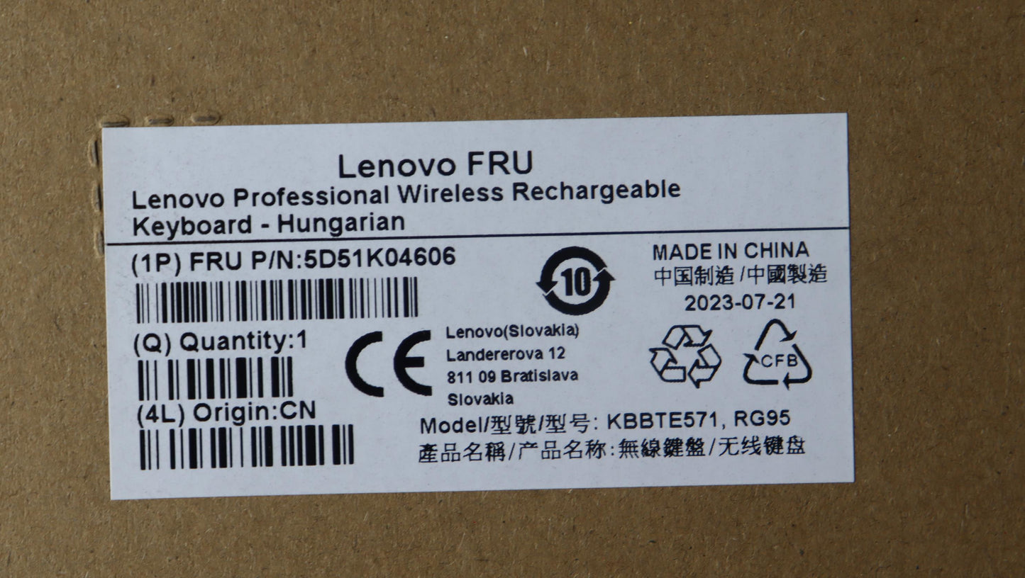 Lenovo Dt_Kyb Slim Kb Ii-Hungarian - 5D51K04606