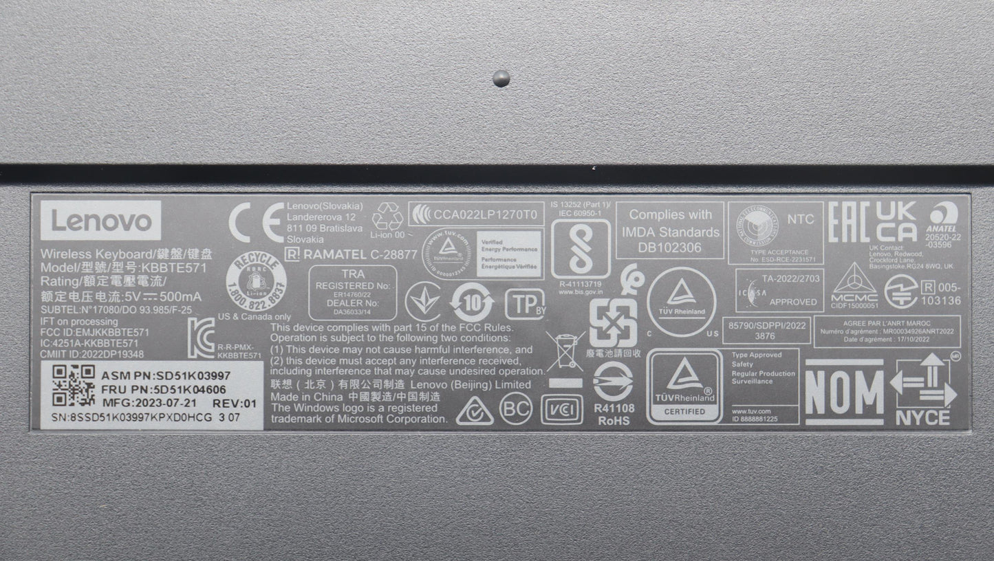 Lenovo Dt_Kyb Slim Kb Ii-Hungarian - 5D51K04606