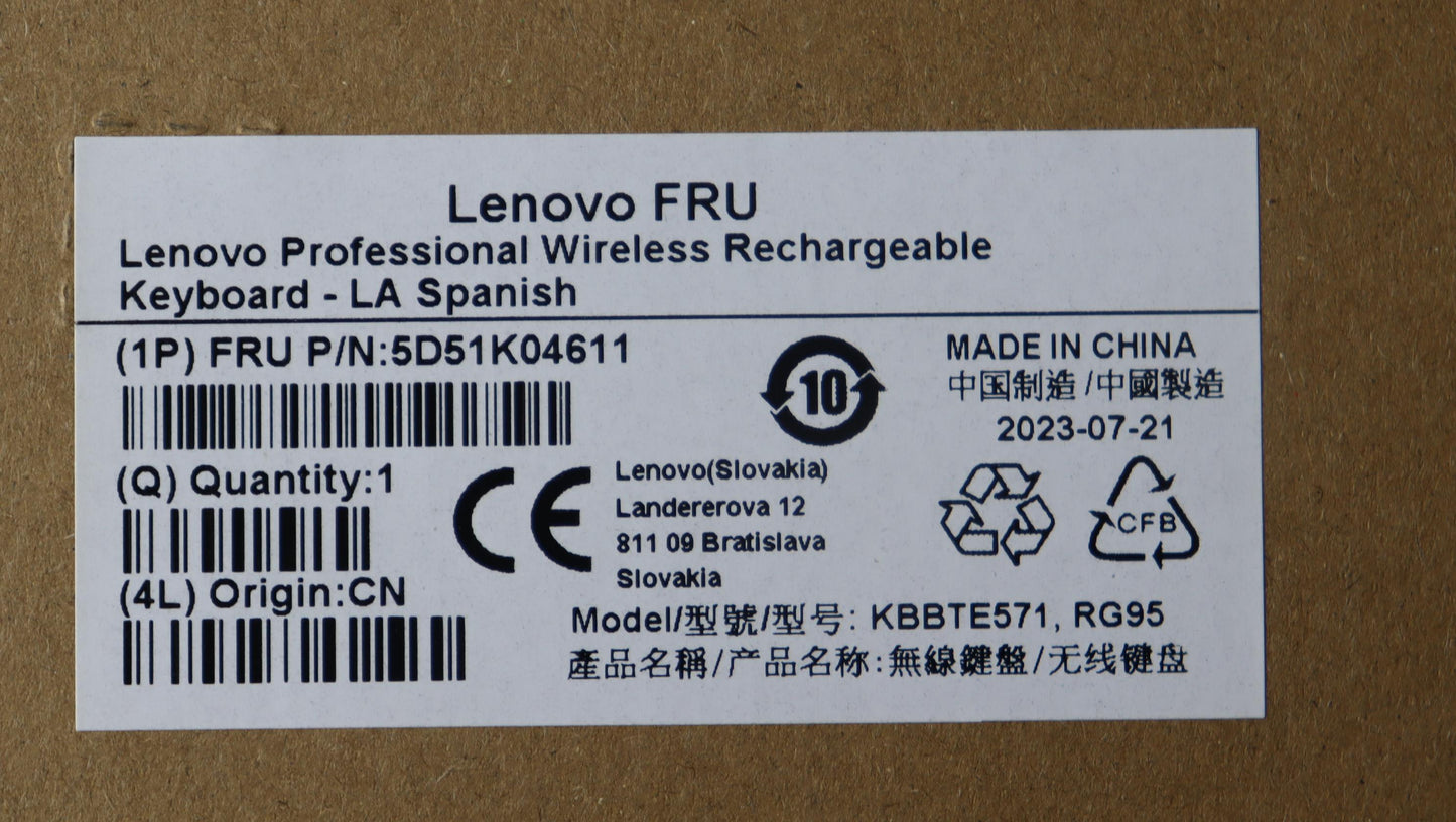 Lenovo Dt_Kyb Slim Kb Ii-La Spanish - 5D51K04611