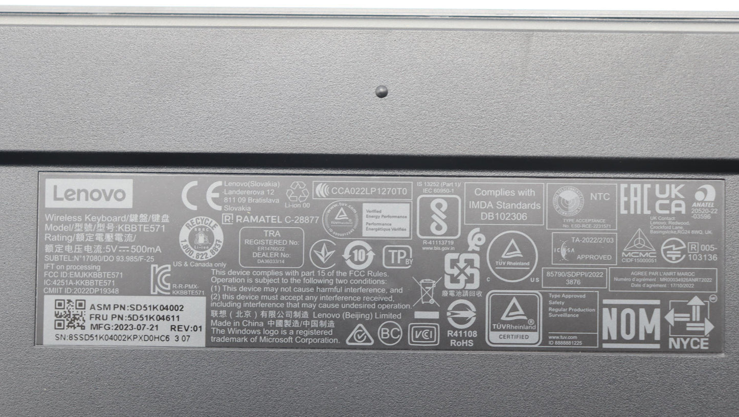 Lenovo Dt_Kyb Slim Kb Ii-La Spanish - 5D51K04611
