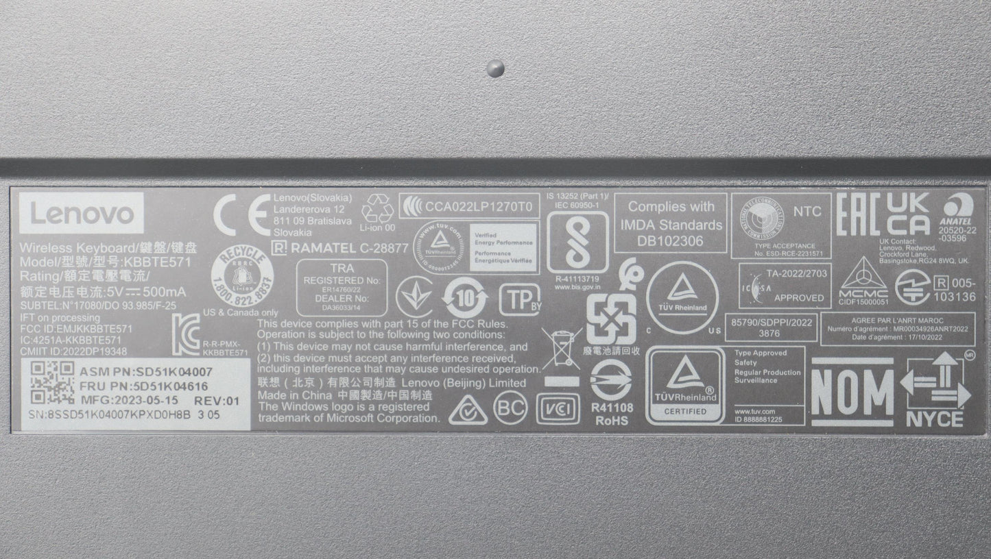Lenovo Dt_Kyb Slim Kb Ii-Russian/Cyri - 5D51K04616