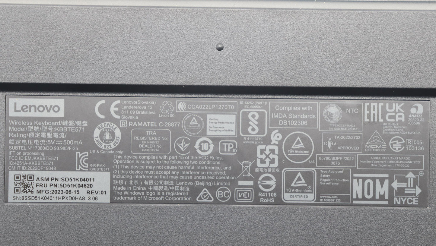Lenovo Dt_Kyb Slim Kb Ii-Swiss Fr/De - 5D51K04620