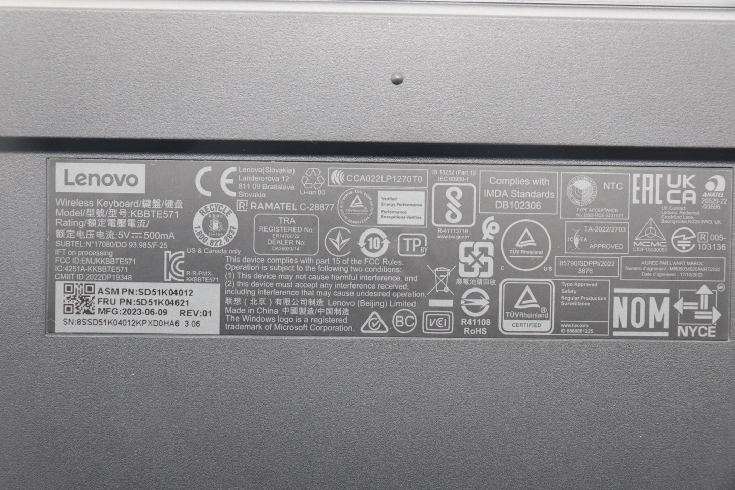 Lenovo Dt_Kyb Slim Kb Ii-Thailand - 5D51K04621