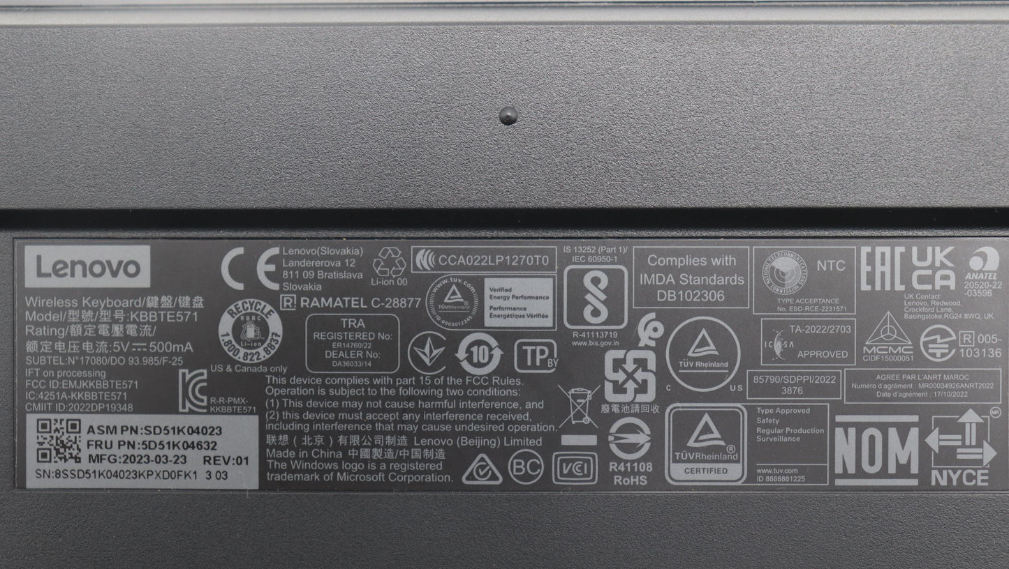 Lenovo Dt_Kyb Slim Kb Ii-Nordic - 5D51K04632
