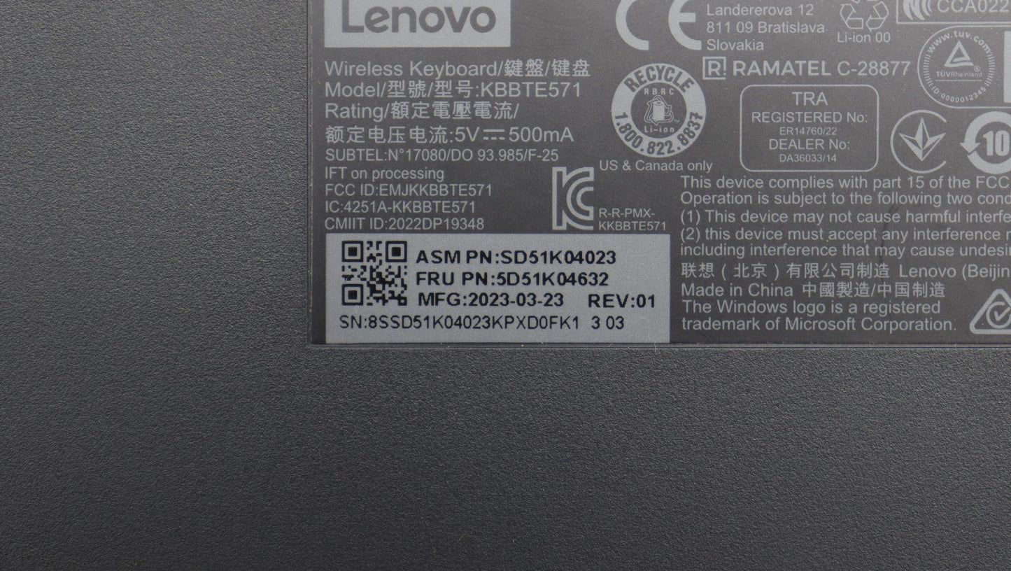 Lenovo Dt_Kyb Slim Kb Ii-Nordic - 5D51K04632