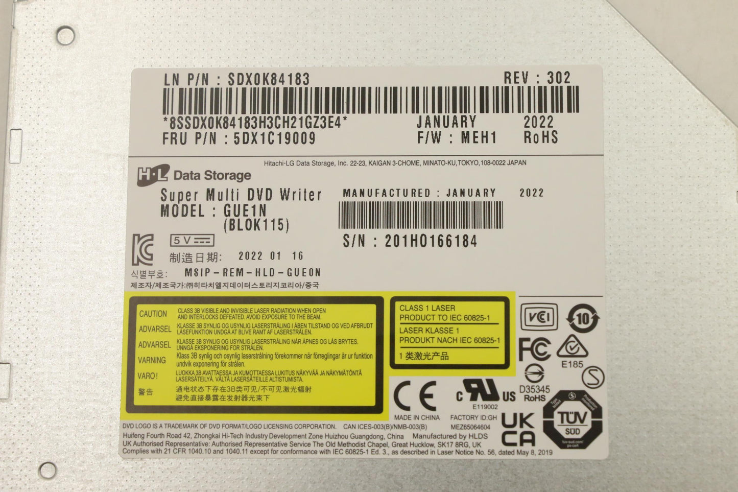 Lenovo Opt_Drive Hl Gue1N 9.0 Dvdwrit - 5DX1C19009